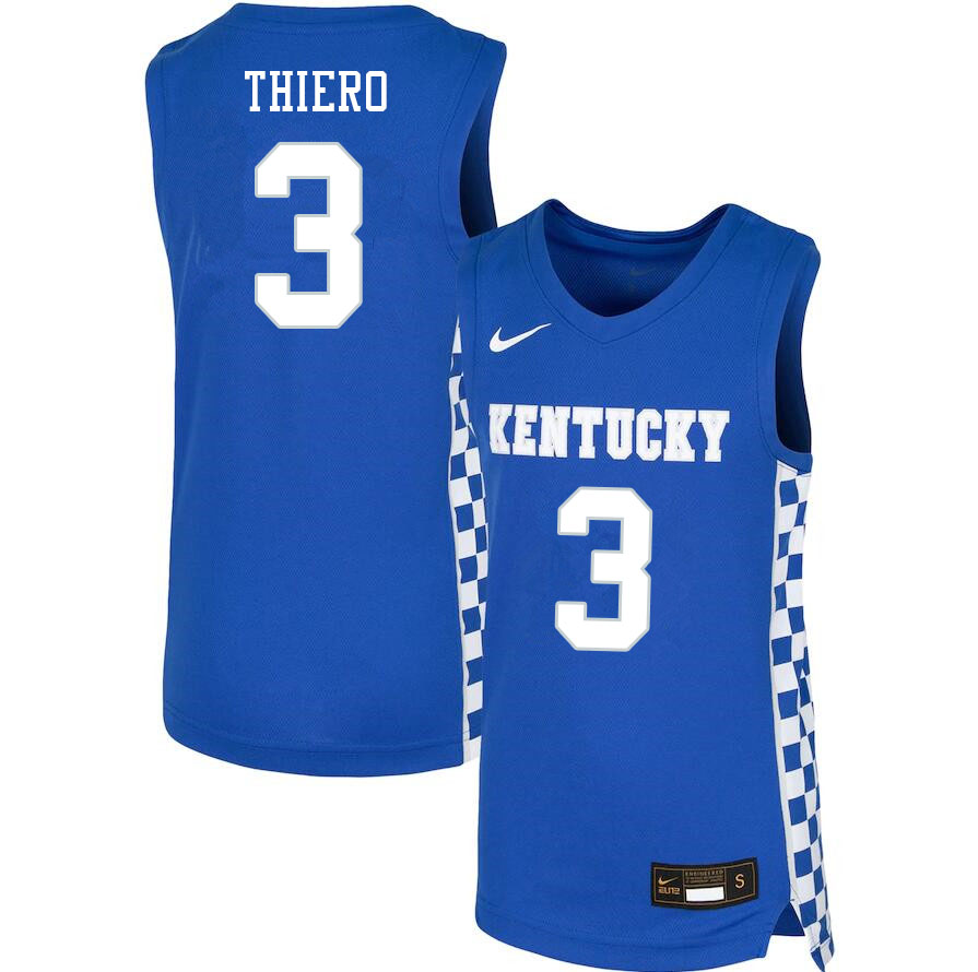 Men #3 Adou Thiero Kentucky Wildcats College Basketball Jerseys Sale-Blue